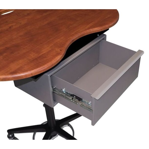 Adjustable Kidney Laptop Cart and Stand With Med Drawer